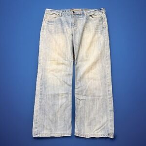 BKE Buckle Jeans Mens 40R Blue Denim Tyler Straight Whiskers Cotton Distressed
